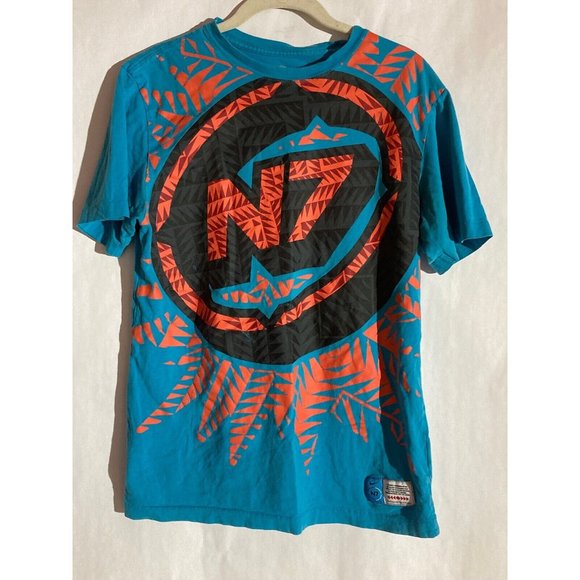 Vintage Nike N7 Men's Aqua Blue Single Stitch Swoosh Graphic T Shirt Size M - Picture 1 of 6